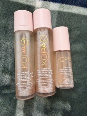 Kopari Sheer Setting Mist Trio with Pink Caps